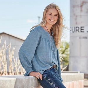 Sundance Beauty Days Long Sleeve Linen Blouse